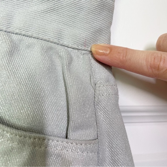 Zara 100% Cotton Denim Romper in Metallic Silver Gray New Without Tags Women’s S - Picture 9 of 9